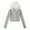 White, variant on Fiaer Womens Cropped Hoodies Stripe Long Sleeve Slim Fit Hooded Sweatshirts V Neck Casual Trendy Full Zip up Tops with Pocket White S