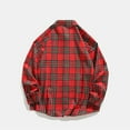 thumbnail image 3 of lulshou 2025 Plaid Shirt Men for Man Saving Mens Flannel Shirts Shackets Casual Button Down Long Sleeve Plaid Shirt Lightweight Jackets with Pockets Red-2XL, 3 of 3