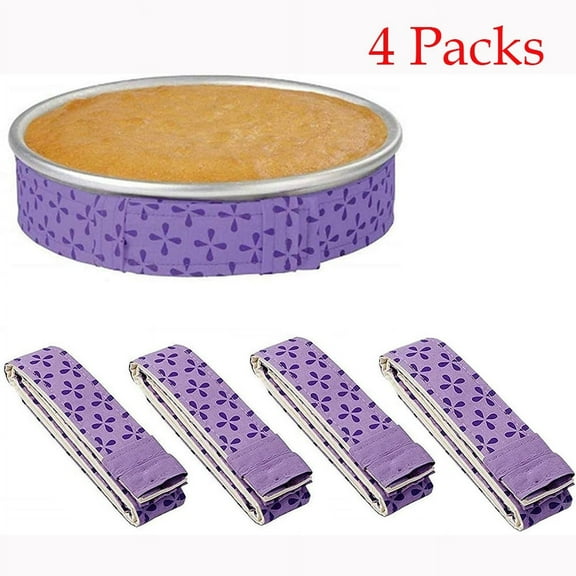 EIMELI 4-Pieces Baking Belt ,Bake Even Strip,Cake Pan Dampen Strips,Cake Pan Strips, Super Absorbent Thick Cotton,Keeps Cakes More Level with Cleaner Edges