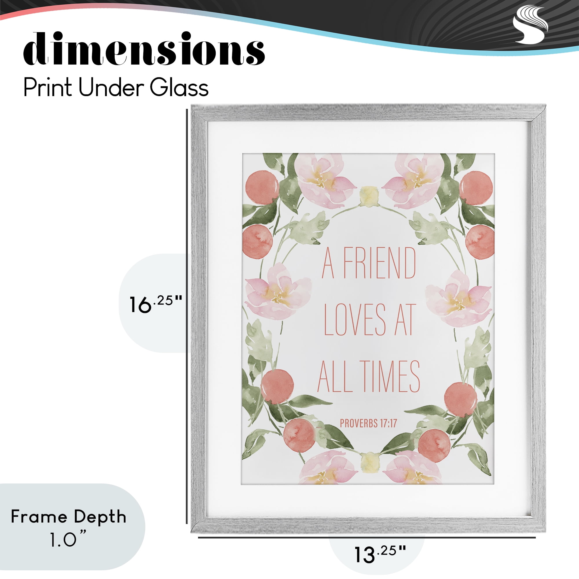 Stupell Industries A Friend Loves At All Times Gray Framed Print Under Glass, design by Lucille Price