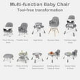 thumbnail image 3 of INFANS 9 in 1 High Chair, Convertible Baby Highchair for Babies and Toddlers, Table and Chair Set Building Block Infant Dining Booster Seat, Kids Stool with Activity Children Play Kitchen, 3 of 10