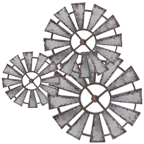 3pcs Wooden Windmill Wall Decoration Farmhouse Wall Pendant Rustic Wall Art Windmill