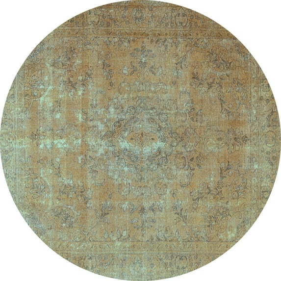Ahgly Company Indoor Round Persian Light Blue Traditional Area Rugs, 3' Round