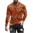 thumbnail image 2 of Fartey Men's Valentine's Day T Shirts Big and Tall Long Sleeve Crew Neck Workout Tshirts Fashion Funny Valentines Graphic Tees 2025 Brown S-4XL, 2 of 5