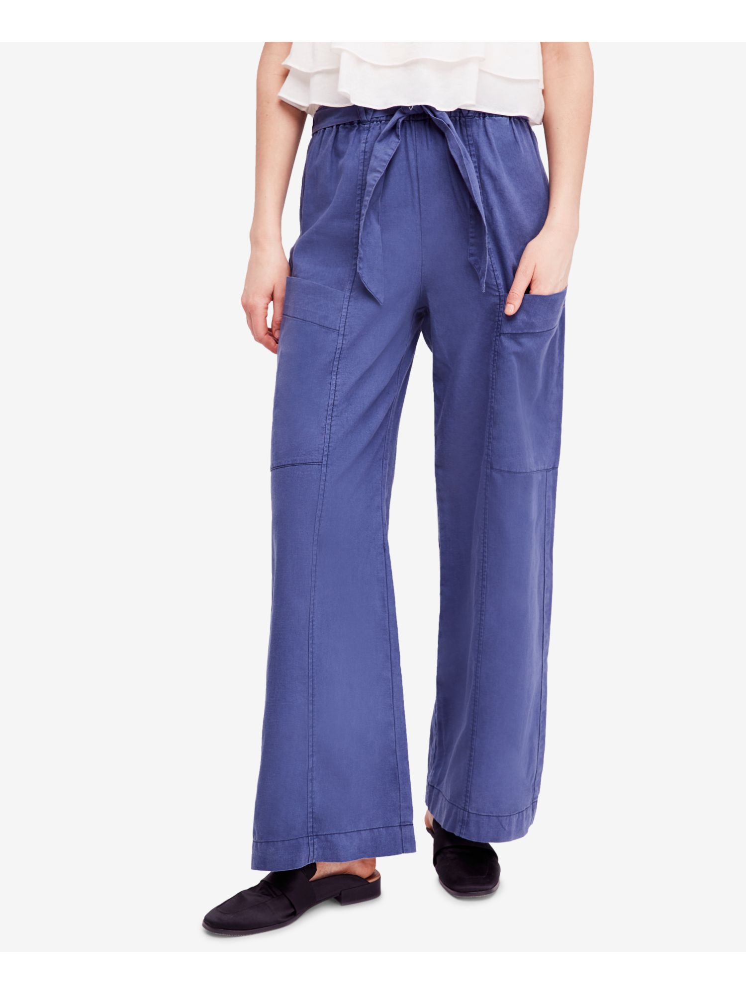 1245 Blue Belted Wide Leg Pants 
