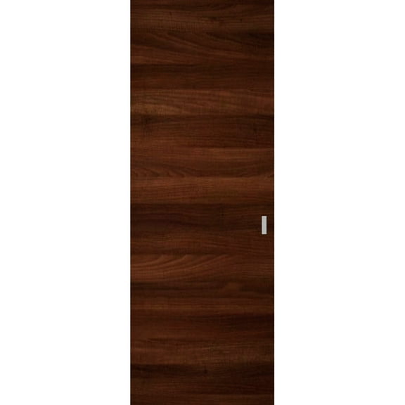 Hidden Barn | Planum 0010 Chocolate Ash | Sturdy Finished Doors | Magic Concealed Sliding Set 18" x 80"