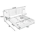 thumbnail image 4 of Aukfa King Upholstered Bed Frame with LED Lights and Nightstands, Chenille Platform Bed with Oversized Wingback Design, Pink, 4 of 8