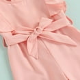 thumbnail image 4 of Baby Girls Overall Sleeveless Jumpsuit Ruffle Romper with Belt, 4 of 6