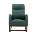 thumbnail image 5 of Rocking Chair Indoor Lounge Chair Comfortable Accent Chair,Nursery Glider Recliner Modern Rocker Glider Chair with Tufted High Back Cushion and Side Pockets for Living Room Bedroom Office,Emerald, 5 of 7