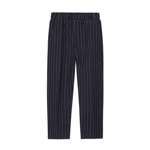 VERUGU Toddler Kids Fashion Cute Solid Color Stripe Casual School Uniform Suit Pants Big Boy Trousers Black 8 Years