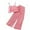 Pink, variant on Kovlvoll Kids Teen Girls Summer Outfits Solid Color Sleeveless Suspenders Tops with Wide Leg Pants Girl Fashion Set