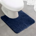 thumbnail image 3 of Bathroom Toilet Rug Mat U Shaped-Absorbent Non Slip Bathroom Rugs Mats-Easy Clean Quick Dry Bath Mats Rugs for Bathroom Floor-20" x 20" (Dark Blue), 3 of 5