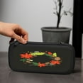 thumbnail image 6 of Leaves, Pinecone And Poinsettia. (2), Carrying Case For Nintendo Switch & OLED Version, Eva Pouch Case for Console & Accessories with 10 Game Card Slot & Wristband, Black, 6 of 6