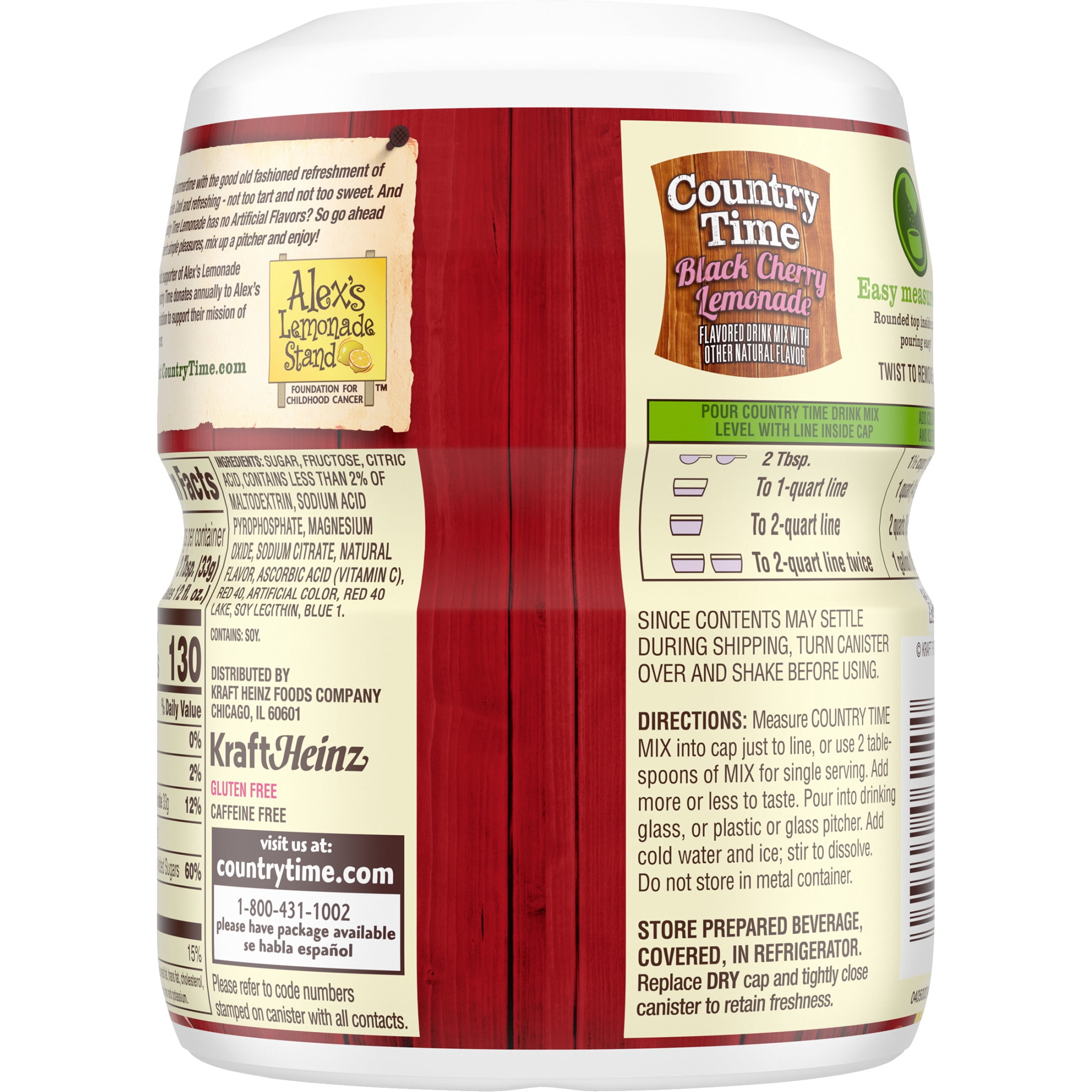 Country Time Black Cherry Lemonade Naturally Flavored Powdered Drink Mix, 18.3 oz Canister