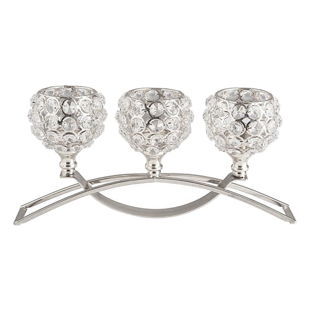 Candebro de Cristal con 3 Brazos, Centro de para Bodas, Adornos de de Buffet Pta Zulema Candelabros de cristal de 3 brazos