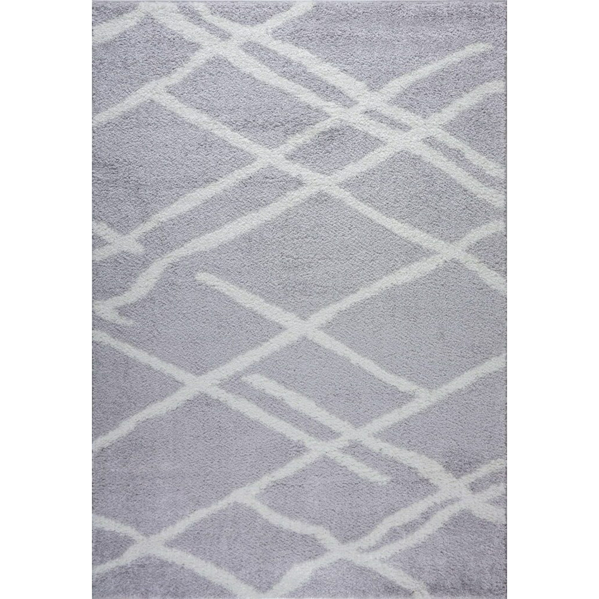 Tangier Shaggy Light Gray White Area
