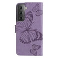 thumbnail image 3 of Nalacover For Samsung Galaxy S23 Plus Case,Luxury 360 Protection Embossed Butterfly PU Leather and Soft TPU Flip Kickstand Magnetic Card Wallet Shockproof Protective Cover with Wrist Strap.Purple, 3 of 9