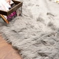 thumbnail image 3 of Ultra Soft Faux Sheepskin Fur Shag Rug Gray 3' x 5', 3 of 7