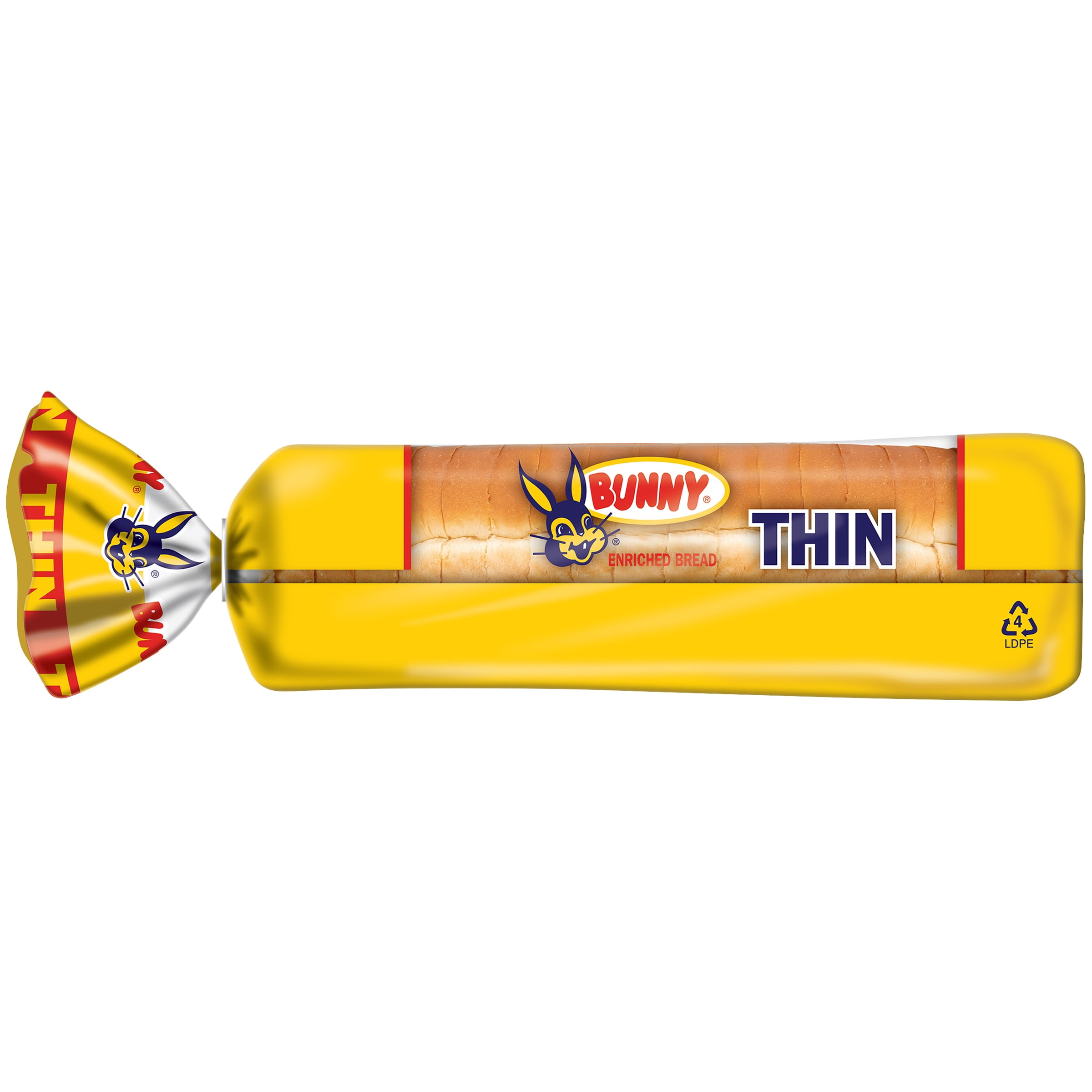Bunny Bread Thin Sliced, Enriched Sliced White Bread, 16 oz Loaf