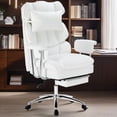 thumbnail image 5 of CONCETTA Executive Ergonomic Home Office Chair with Footrest & Lumbar Support, Big Tall High Back, PU Leather, Adjustable & Swivel, White, 5 of 8