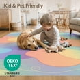 thumbnail image 4 of ODIKA 4'x6' Pastel Rainbow Tufted Washable Area Rug Abstract Design With Playful Curves And Swirls Ornamental Stain Resistant, Low Pile, Easy Care for Dorm Room, Small Living, 4 of 7