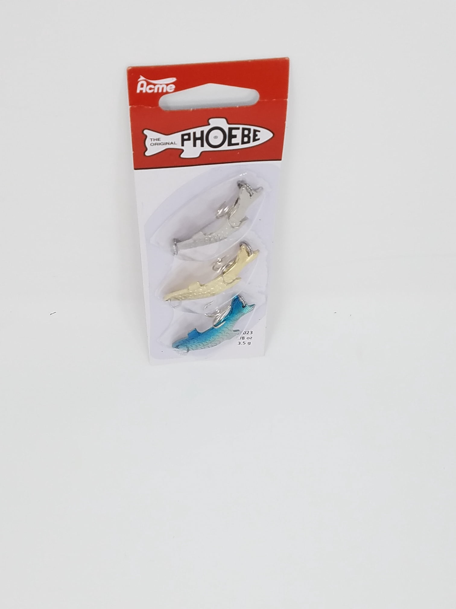 Acme Tackle Phoebe, Fishing Lure Spoon Kit, 3 Pack, 1/8 oz., Silver, Gold, Neon Blue