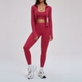 thumbnail image 7 of HPINK-T Womens 3 Piece Tracksuit Set Long Sleeve Zipper Jacket with Athletic High Waist Leggings Workout Outfit, 7 of 7