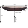 thumbnail image 4 of 10 x 6.5ft Rectangular Patio Umbrella, Outdoor Market Umbrellas with Crank, 6 Square Ribs & Push Button Tilt, Patio Umbrella for Garden Swimming Pool Market 4 to 6 Chairs, Chocolate, 4 of 4