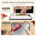 thumbnail image 3 of TINANA Double-Sided Titanium Cutting Board Set, Stainless Steel and Wheat Straw PP, Non-Slip, Juice Groove, Dishwasher Safe Kitchen Cutting Board, 3 of 6