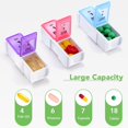 thumbnail image 3 of Opret Pill Box Organiser 7 Day for AM and PM, Pill Dispenser Weekly Twice a Day with Removable Compartments for Vitamins Fish Oils Supplements Medication BPA Free, 3 of 7