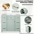 thumbnail image 5 of Harper & Bright Designs 36" Green Bathroom Vanity with Sink, Bathroom Storage Cabinet with Drawers and Adjustable Shelf, 5 of 16
