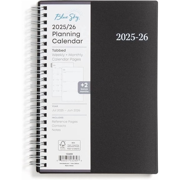 Blue Sky 2025 Weekly And Monthly Planner, January - December, 8.5" X 11", 2025..