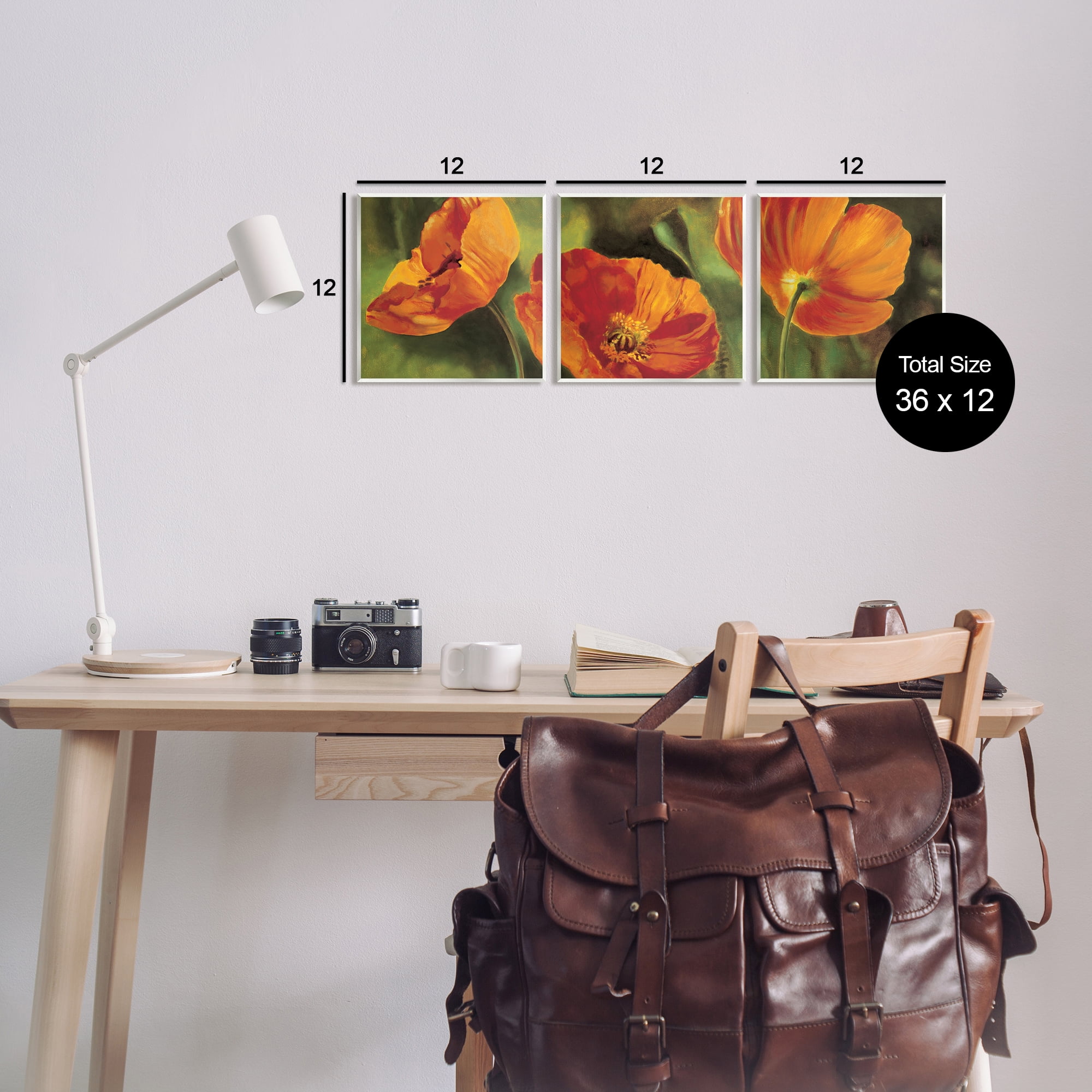 Stupell Wild Poppy Blooms Flower Garden Botanical & Floral Painting Wall Plaque Unframed Art Print Wall Art, Set of 3