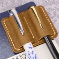 thumbnail image 4 of Handmade Faux Leather Pen Holder Double Pen Loop Book Practical Pen Organizer Hand Stitched Pen Storage Clip, 4 of 7