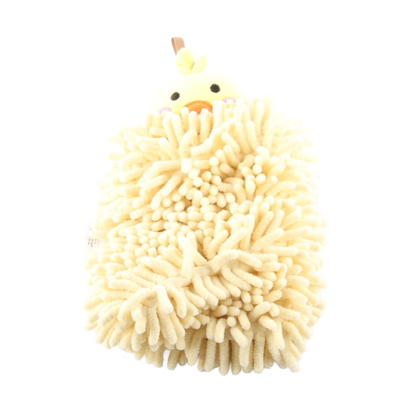 Toalla de mano para niños, absorbente de agua, suave, de microfibra, con lazo para colgar, de dibujos animados, para baño, cocina, inodoro, pollito