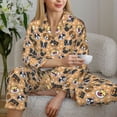 thumbnail image 4 of Goofa Cute Dogs Head Printed Women’s 2 Piece Pajama Set Super,Pajamas Women's Long Sleeve Sleepwear Soft Button Down Loungewear Pjs Lounge Set Nightwear-Small, 4 of 9