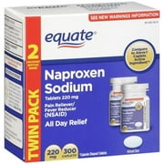 Equate Naproxen Caplet 220 mg, 2 X 150 Count
