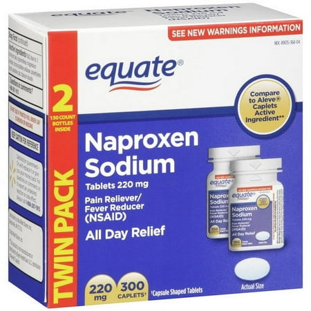 Equate Naproxen Caplet 220 mg, 2 X 150 Count