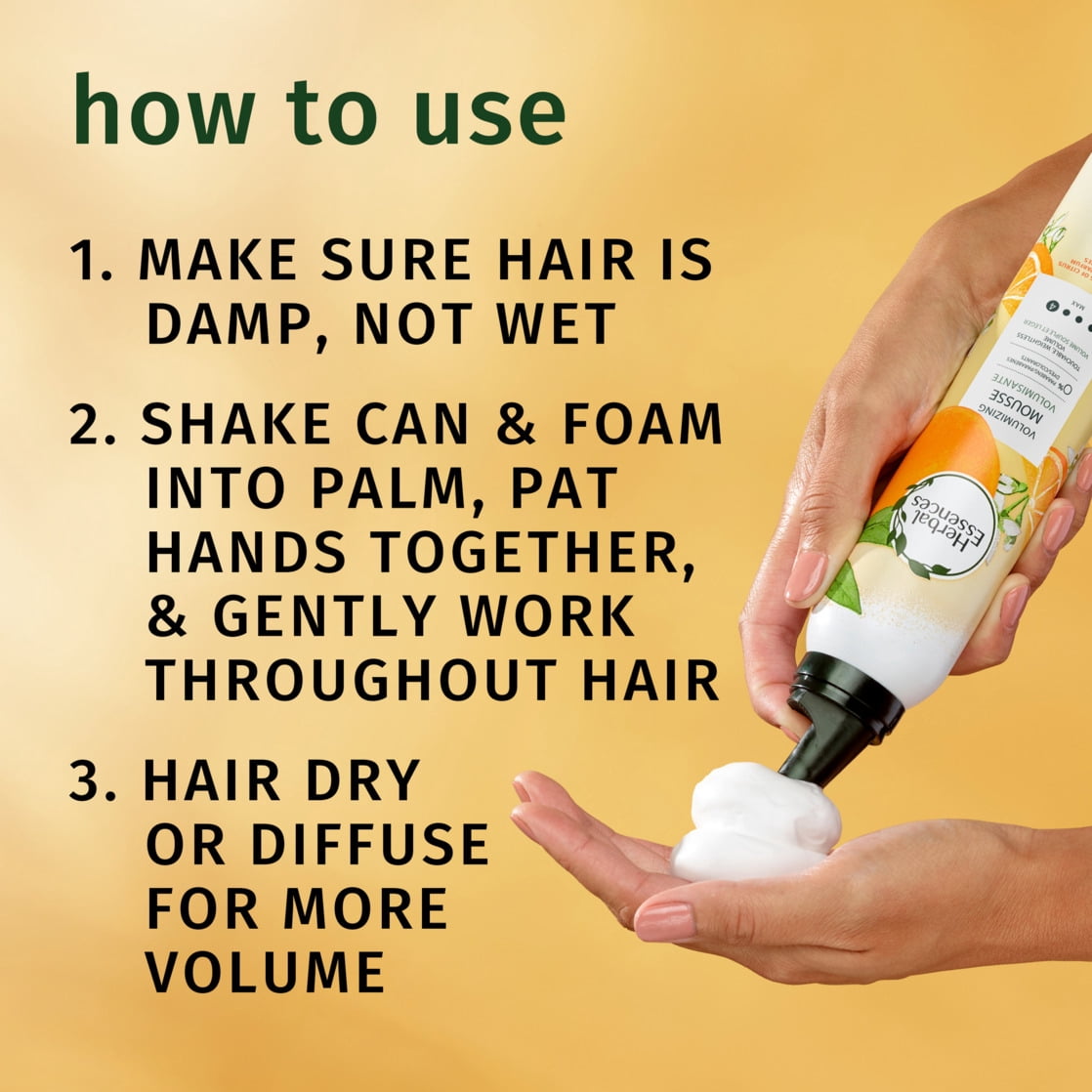 Herbal Essences Volumizing Mousse, Weightless Volume, All Day Hold Mousse for Fine Hair, 6.8 fl oz