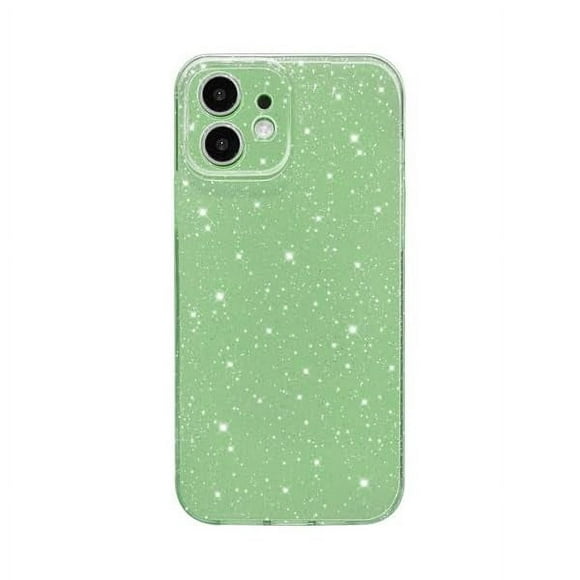 HAYAN Case for iPhone 11 Case Glitter Cute Sparkly Shiny Bling Sparkle Phone Cases 6.1", Thin Slim Fit Soft TPU Bumper Shockproof Rubber Protective Cover for Women Girls Girly, Matcha Green