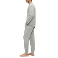 thumbnail image 4 of Dwelliawo Men's Spring Fall Pajama Set, Long Sleeve Henley Top and Long Pants, Soft Sleepwear Loungewear For Nightwear and Home Light Gray M, 4 of 5