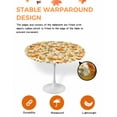 thumbnail image 2 of Round Fitted Tablecloths Thanksgiving Orange Pumpkin Waterproof Table Cover for Kitchen Dining Party Decor Fall Maple Leaves Seamless,55"-60", 2 of 6