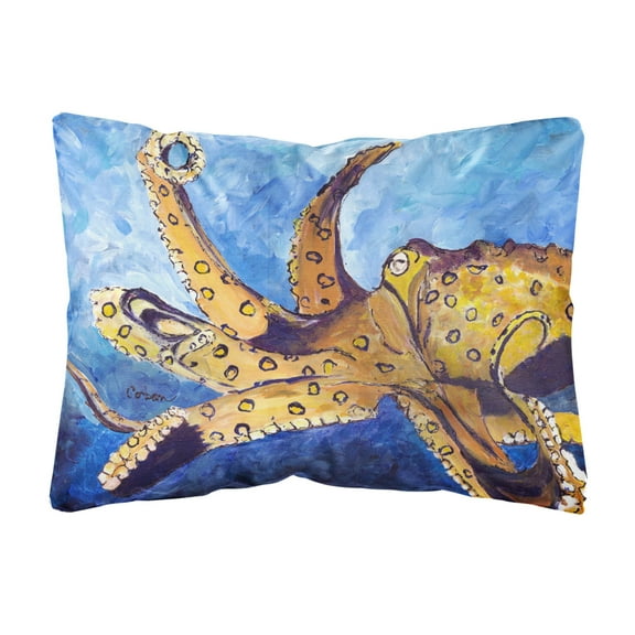 Carolines Treasures 8794PW1216 Octopus Canvas Fabric Decorative Pillow, 12H x16W, multicolor
