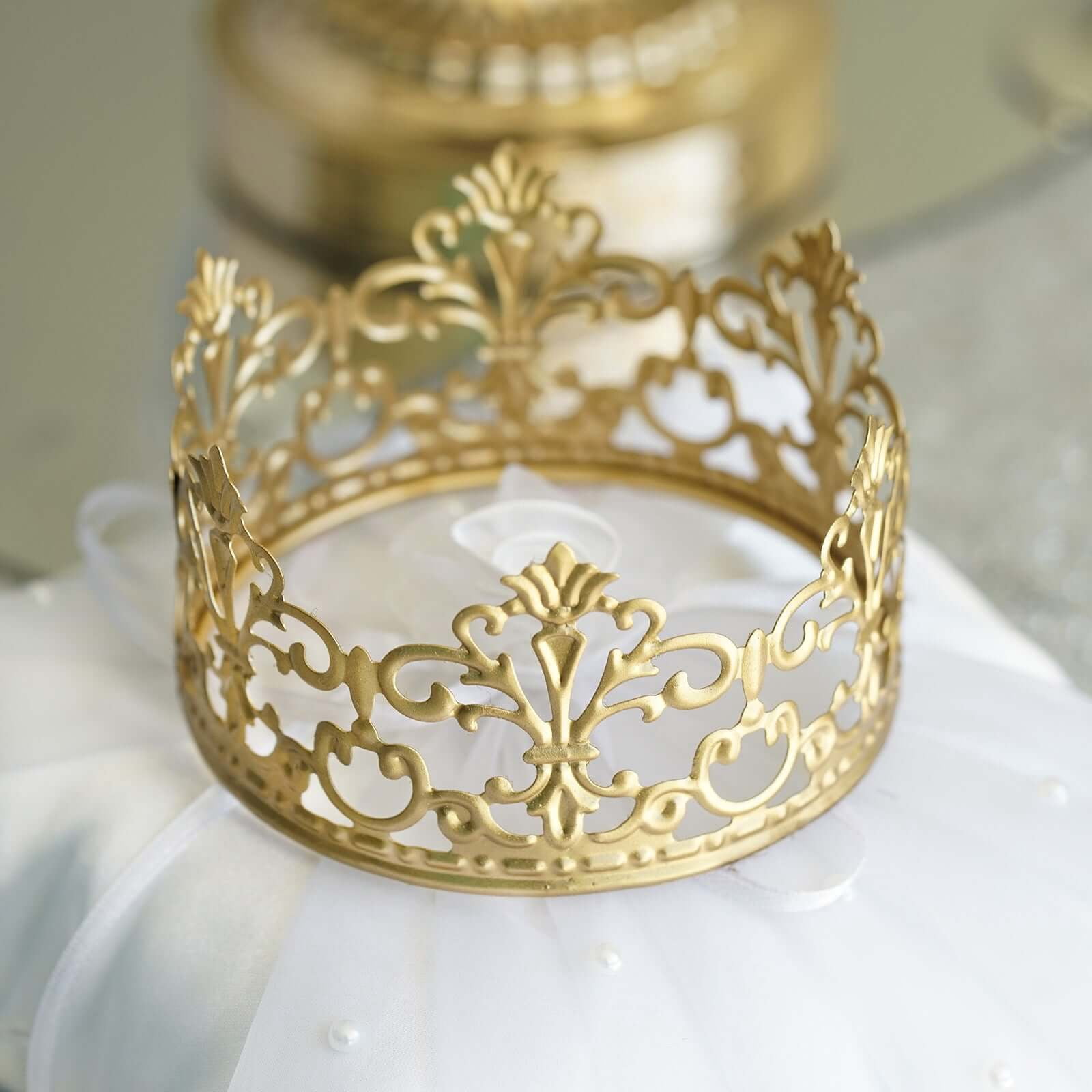 Goldene Krone Kuchenaufsatz Aus Metall – Vintage Design, Ca. 12.5 X 12.5 X 11.5 Cm – Für Geburtstagspartys & Feste