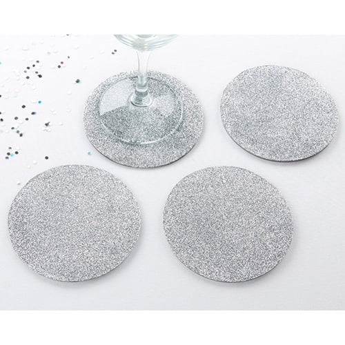 Silver Glitter Coasters