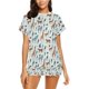 thumbnail image 1 of Safari Animal Print Design LKS306 Conjunto de pijama corto para mujer, 1 of 4