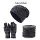 thumbnail image 2 of Conjunto de tres piezas de gorro de punto para hombre y mujer, otoño e invierno, con bufanda y guantes de algodón de terciopelo, 2 of 5