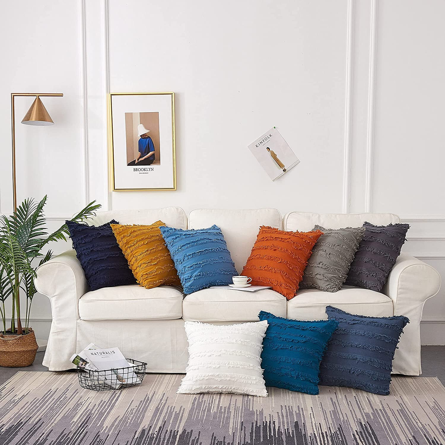 Blue pillows for couch online