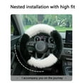 thumbnail image 6 of Openpig Fluffy Steering Wheel Cover, Winter Fashion Wool Fur Soft Furry Steering Wheel Covers Fuzzy Warm Plush Non-Slip Car Decoration Universal Fit Most Car, 6 of 7