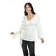 thumbnail image 1 of Blusa de punto diseño cruzado Roman Fashion /Juvenil, 6688 (Blanco) blanco G, 1 of 5